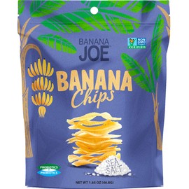 BANANA JOE Sea Salt Banana Chips, 1.65 Ounce