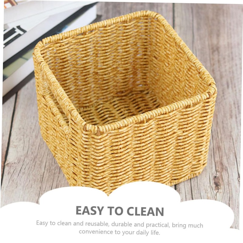 VILLFUL Elegant Desktop Basket Woven Storage Basket for Office Kitchen