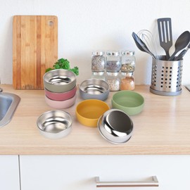 ShineMe 8 Pack Kids Bowls, Unbreakable Stainless Steel Bowls for Kids with Removable Colorful Silicone Sleeve, Versatile Baby Metal Bowl for Cereal, Yogurt, Snacks, Soup...