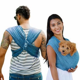 Pet K'tan Dog Sling Carrier: Hands Free for Small Dogs - #1 Pet Travel Accessory & Gift -Bond with New Puppy-Cats & Small Animals- Safe Durable Soft - Anti-Anxiety-Sized for the Human (see size chart)