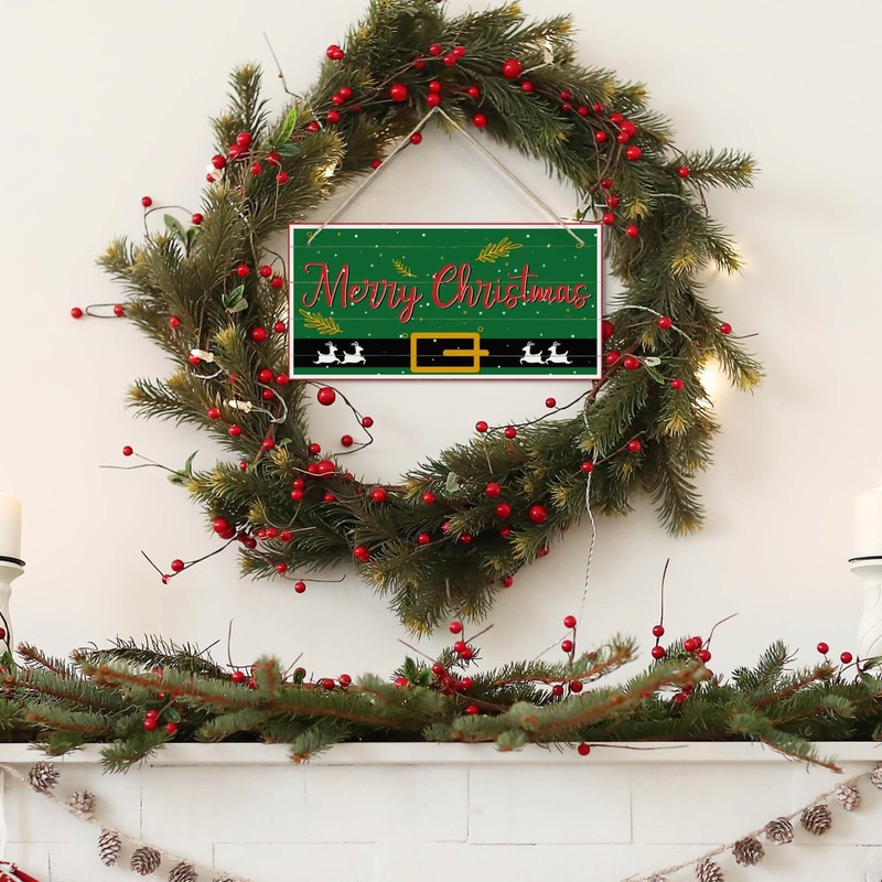 Second Ave Merry Christmas Elf Costume Xmas Wooden Hanging Decoration