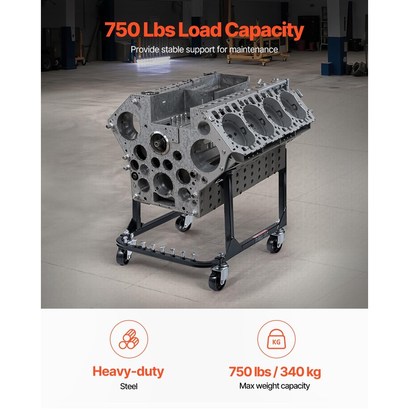 VEVOR Engine Stand, 750 LBS Load Capacity Engine Motor Stand,