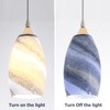 GO&SO Ocean-Blue Gradient Glass Art Lamp Shade -2 Pack Hand-Blown