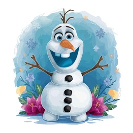 Children Adorable Cartoon Wall Decal Decoration Kids Movie Character Cute Snowman Friend Character Carrot Nose Holiday Gift Lasts Years and Easily Removable - Size: 20 in(W) x 20 in(H)