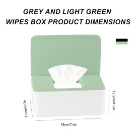 QBXMY7 2Pcs Diaper Wipes Dispenser, Refillable Wipe Container, Wipe Container with Sealing Design Lid, Keep Wipes Fresh,Wet Wipes Cases (Gray)