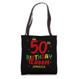 50th Birthday Queen Jamaica Party Summer Tote Bag