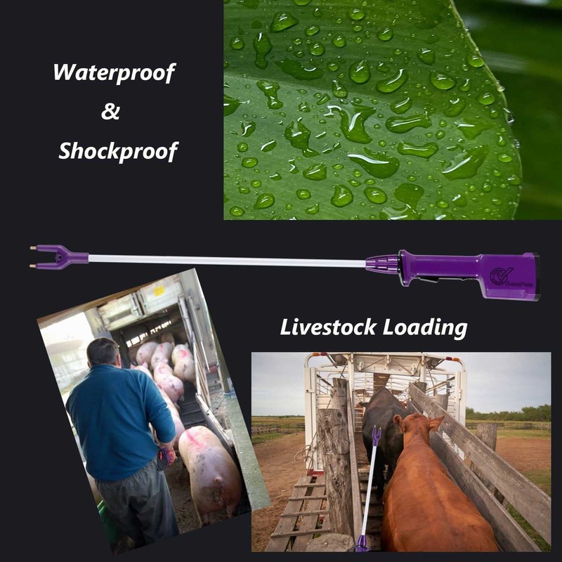RANCH CHOICE Purple Rechargeable Livestock Prod Waterproof Cattle prod with