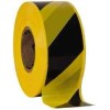 NMC 1,000' Long x 3" Wide Roll, Polyethylene, Black & Yellow Barricade Tape