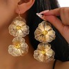 Flower Gold Statement Earrings Trendy Chunky Gold Earrings for Women