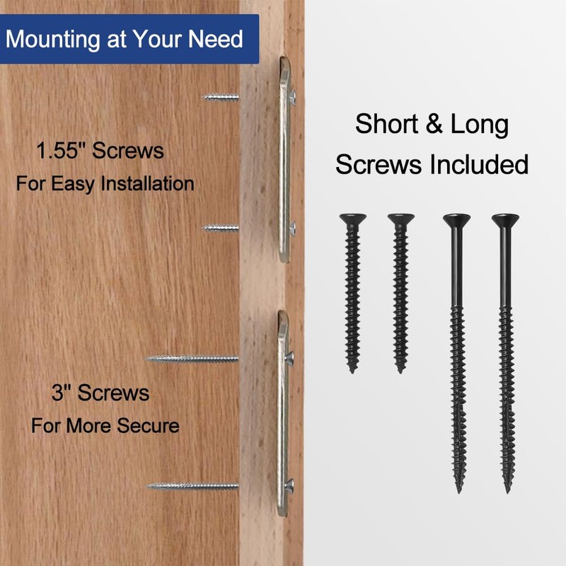 MOSECYOU Extended Strike Plate 2-1/4" x 2-1/4", Matte Black, Heavy