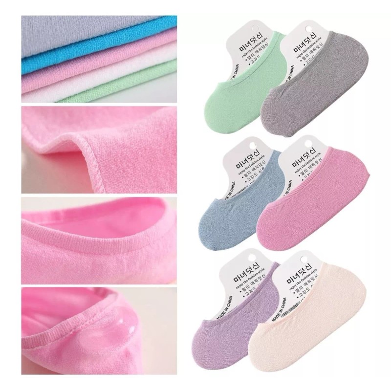 Veraly Calcetines Invisibles 12 Par Colores Pastel Suaves Ligeros