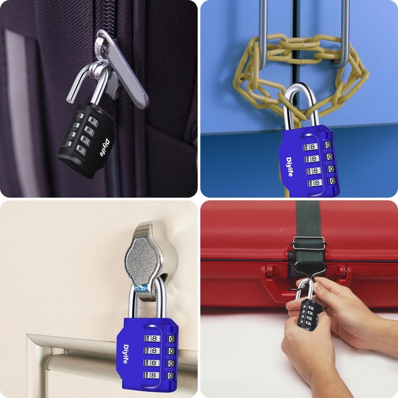 Combination Padlock, [2 Pack] Diyife 4 Digit Locker Lock Weatherproof