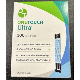 1 x Onetouch Ultra 100ct Test Strips-Exp 1/2026+ Cosmetic Imperfections.