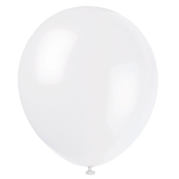 Unique 54542 9" Latex Snow White Balloons, 20ct
