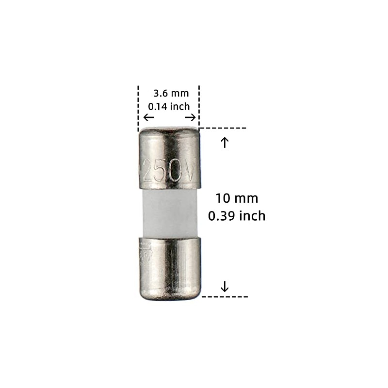 BOJACK 3.6x10mm 8A Fast Acting Ceramic Fuse F8a Universal Travel