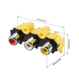 uxcell PCB Panel Mount Triple RCA Socket Female Jack Video AV Connector Red White Yellow 5Pcs