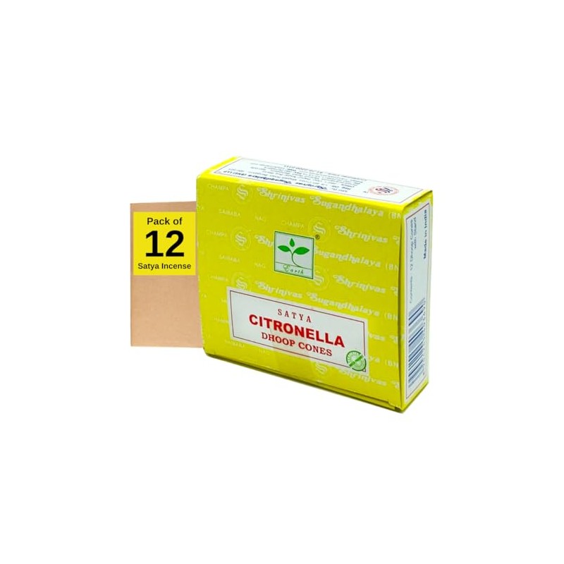 SATYA Incense Cones - CITRONELLA | Pack of 12