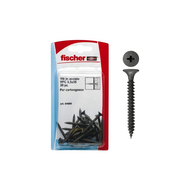 FISCHER Plasterboard Dry Wall Screws Stainless Steel Pack of 50