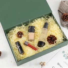 PACKGILO 1 Pack Green Gift Boxes with Lids Small 12 x 8 x 2.7 Inches Clothes Gift Boxes for Presents Shirt Gift Box with Ribbon Magnetic Gift Box Bulk Cute Box for Packaging (Glossy Surface)