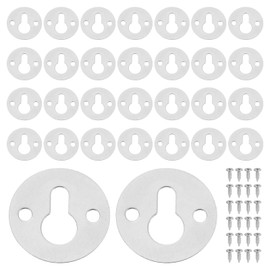 uxcell 40Pcs Round Keyhole Picture Frame Hangers, 23mm Heavy Duty Metal Keyhole Hangers Plates Picture Frame Hanging Plate with Screws for Mirrors Pictures Photo Frames, Silver