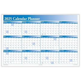 ComplyRight 2025 Full Calendar Planner - 2-Sided (36" X 24") - Blue