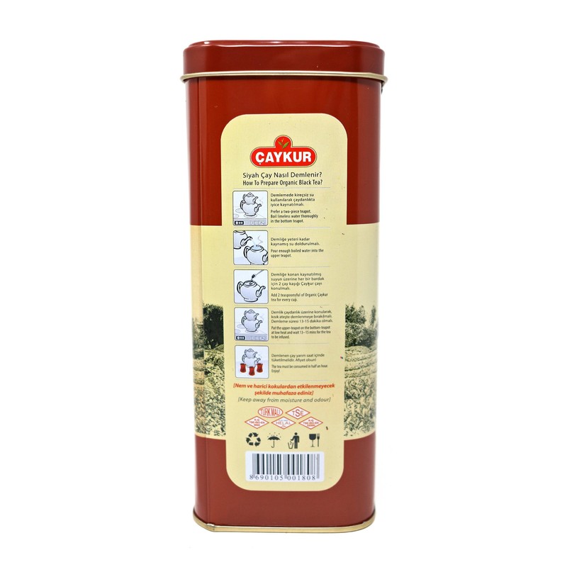 Caykur Organic Hemsin Turkish Tea in Metal Can, 400 Gr