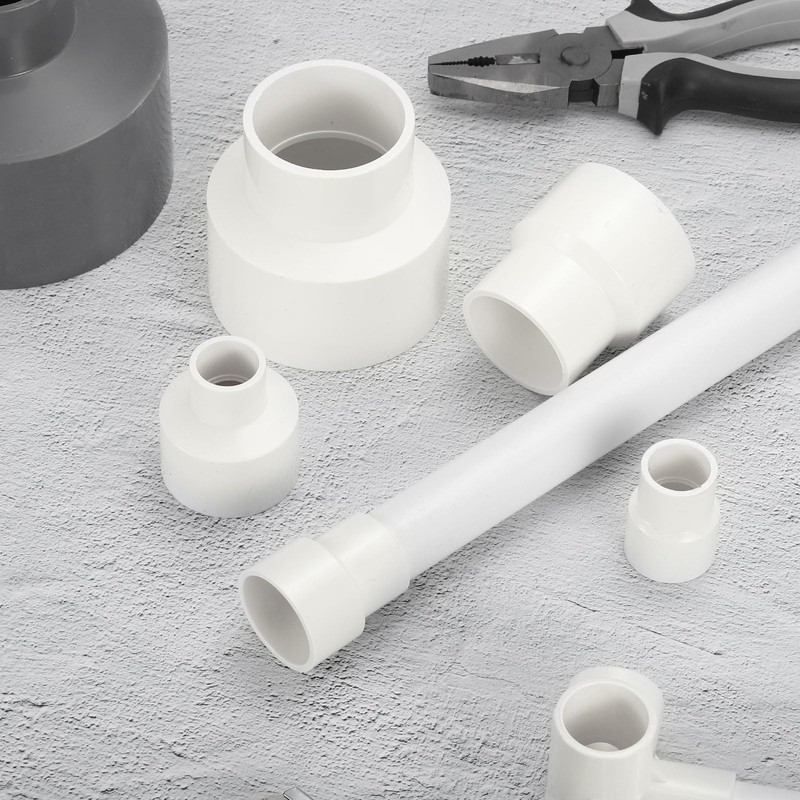 sourcing map 2 Pcs UPVC Reducer Pipe Fitting, 1-1/2"x1-1/4 PVC