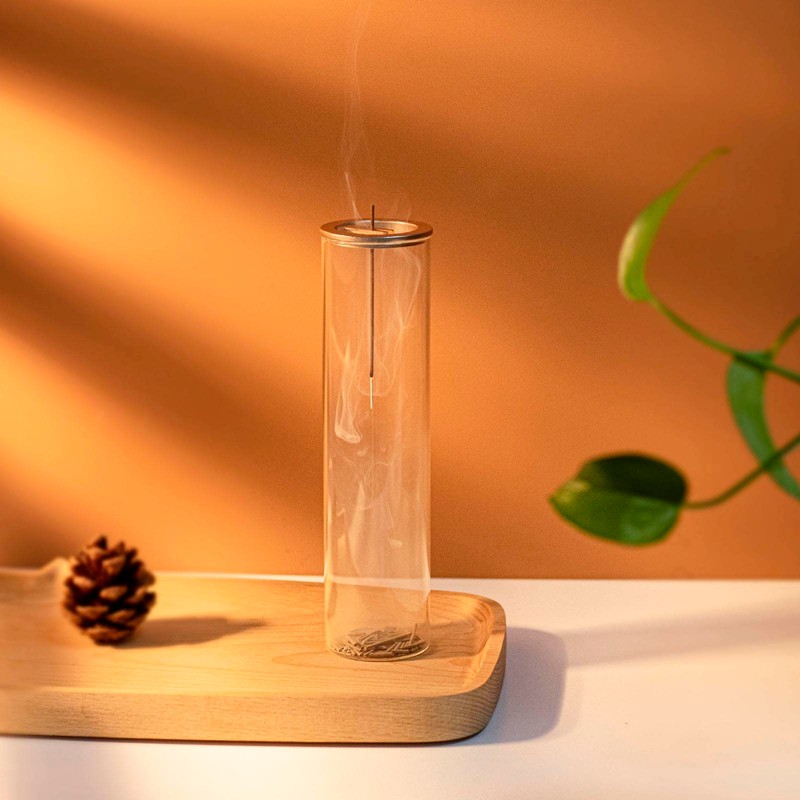 Incense Holder for Sticks with Detachable Glass Ash Catcher Incense
