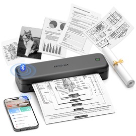 Phomemo M834 Portable Printer Wireless for Travel, Bluetooth Thermal Printer 8.5" x 11"&A4, Compatible with iOS,Android & PC,Inkless Mobile Printers for Travel,Office,School,Home,Gray