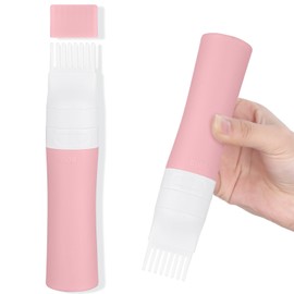 Bunrod Silicone Root Comb Applicator Bottle with Lid Oil Applicator for Hair Dye Hair Oiling Bottles with Graduated Scale (Pink)