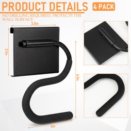 4 Pack S-Hooks for Wall Storage System, Heavy Duty Curved Pivot Garage Hooks with Non-Slip Coating for Long Handle Tools Compatible with Craftsman Versatrack Garage Storage System