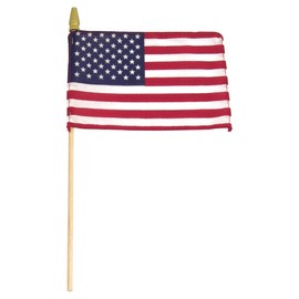 Super Tough 3-Pack Small American Flags on Stick | USA 8x12 Inch Flag with 24 Inch Wooden Stick | Mini Flags Patriotic Decor with A Spear Tip | Suitable for Parades and July 4th National Flag Day