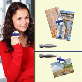 Finnland Flags Fridge Magnet Countries Travel Souvenir Flag Fridge Magnet Strong Large 50mm