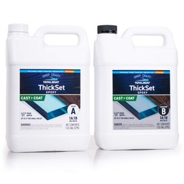 TotalBoat Thickset Deep Pour Epoxy Resin - 2 Gallon Kit for 1/2" - 2” Pours with 1:1 Mix Ratio - Crystal-Clear Casting Formula for River Tables, Flower Preservation, DIY Crafts, Inlays, & Wood Filler