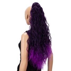 CAISHA by PRETTYSHOP 70 cm Extra Long Voluminous Wavy Clip-In Hairpiece Ponytail Braid Heat Resistant Synthetic Purple Mix H723