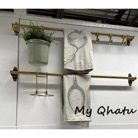 Ikea HULTARP Kitchen Bath Rail (Only) Rod Steel, Polished Brass 31 1/2" Gold
