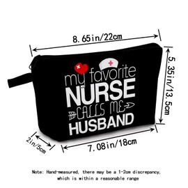 MoCaliduccious Nurse Love Print Makeup My Nurse My Love Design Cosmetic Bag Nurse Spouse Birthday Gifts for Nurses Week Dedicated Caregivers Medical Couples Romantic Caregiver Gifts for Her