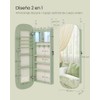 SONGMICS Espejo Joyero de Pared con Luz LED, 10 x