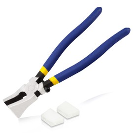 LEONTOOL Glass Pliers, Glass Nipper, Flat Yat Core, Rubber Cap Included, Adjustable Screw, Glass Cutter, Glass Pliers, Glass Cutting Pliers, For Stained Glass, Glass Cutting Tools