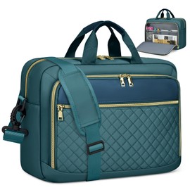 Laptop Bag 17.3 Inch Large Laptop Briefcase for Women Men Padded Travel Laptop Case Shoulder Bag Waterproof Computer Messenger Bag for Travel Business Office, Dark Green