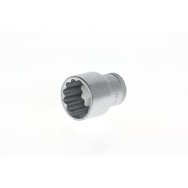 GEDORE Socket Spanner Insert, 1/2 Inch 12.5 mm Drive, 12-Point, 24 mm Width, Tool, D 19 24, Chrome-Plated Steel