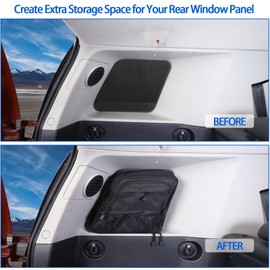 Fgtagtal Rear Trunk Storage Organizer Box Compatible with Toyot@ FJ Cruiser 2007-2021, Rear Left Window Storage Organizer Bag, Interior Storage Accessories (Trunk, Left Side)