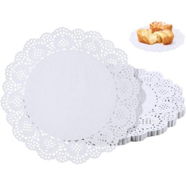 150 Pcs 6" White Lace Paper Doilies,Disposable Round Liners for Buffet, Cakes,Fried Foods,Party and Wedding Table Settings,Kitchen and Table Linens,Decorative Food Display, Dinnerware Protection