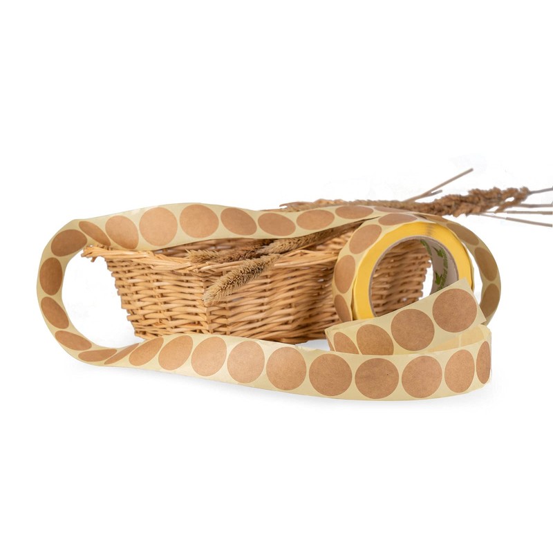 OliveBird 500 Kraft Stickers Round Labels 40 mm / 4