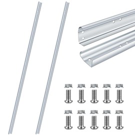 Gisafai 2 Pcs Garage Door Vertical Track Replacement Garage Door Rails Left Right Vertical Bracket for 7 Foot Tall Garage Door Parts Galvanized Steel Hardware Side Tracks for 2 Inches Rollers, Silver