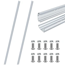 Gisafai 2 Pcs Garage Door Vertical Track Replacement Garage Door Rails Left Right Vertical Bracket for 7 Foot Tall Garage Door Parts Galvanized Steel Hardware Side Tracks for 2 Inches Rollers, Silver
