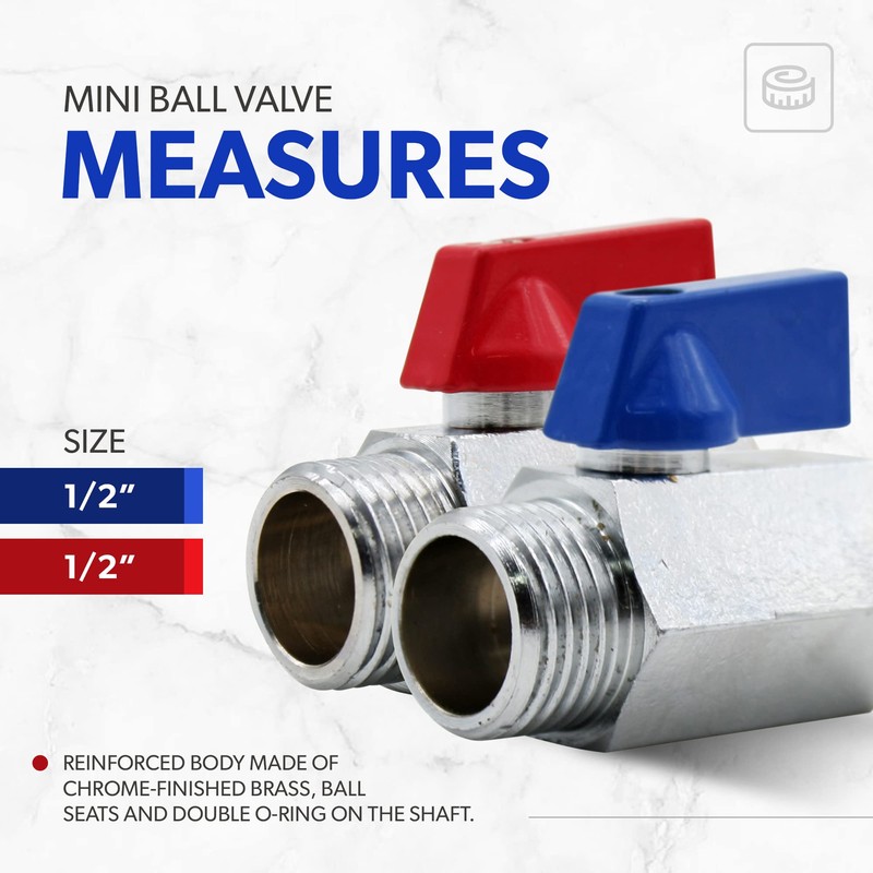 DOJA Barcelona Mini Ball Valve, Pack of 2, Blue &