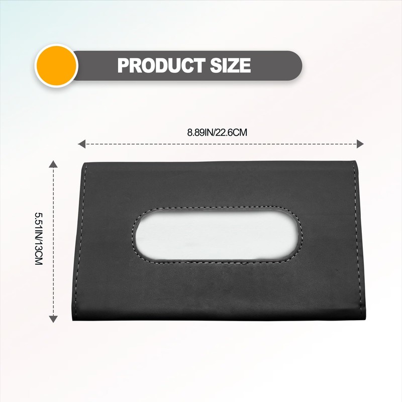 Premium PU Leather Car Tissue Holder Visor for Universal Auto,
