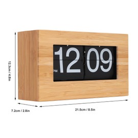 NOENNULL Retro Clock Auto Flip Clock Vintage Digital Large Number Flip Down Clock Desk Table Clock for Home Living Room Office (Black Background)
