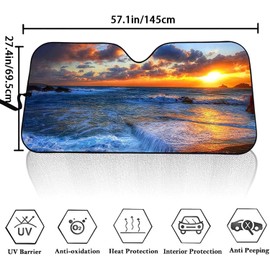 Cumagical Orange Cat Auto Windshield Sun Shade Universal Fit for Most Cars SUV Truck Animal Pattern Foldable Sun Visor Summer Protector Prevent UV Sunlight Heat